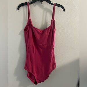 Burgundy camisole leotard size S